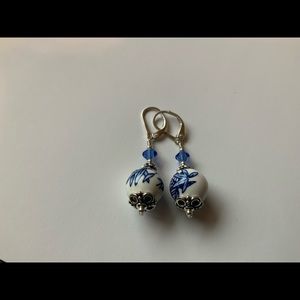 Porcelain and Swarovski Earrings